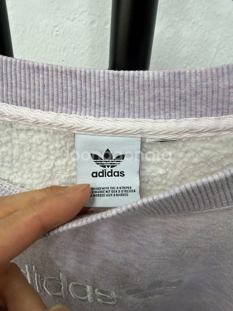 정품) 아디다스 여성 오버핏 크롭 라벤더 맨투맨 M--5