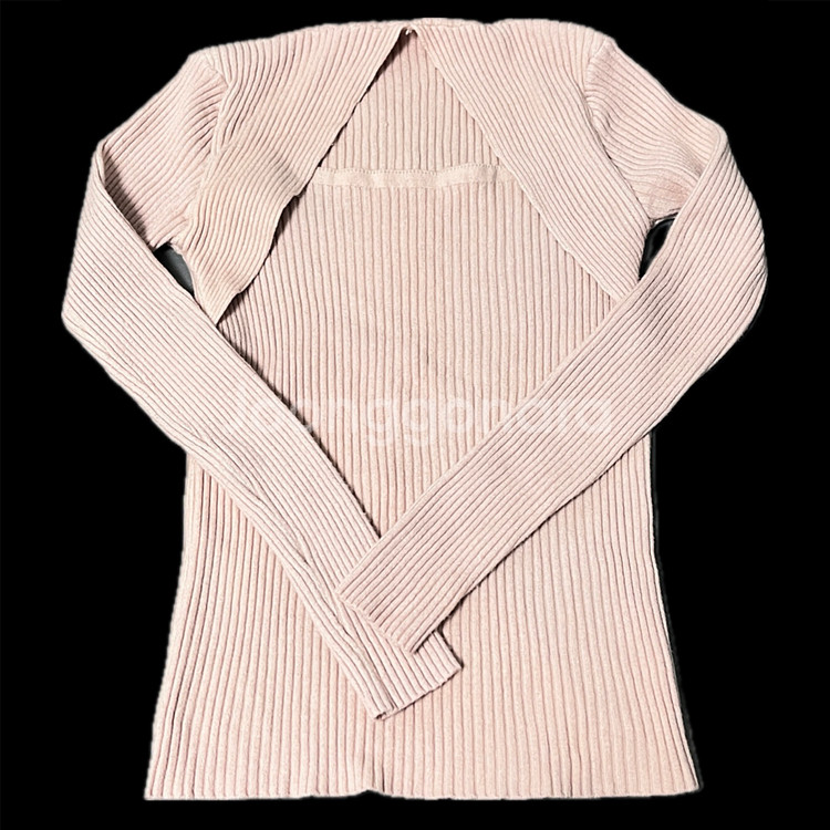 베이직 골지 긴팔 니트 핑크베이직 골지 긴팔 니트 핑크--0