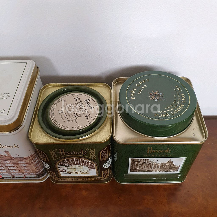 다양한 브랜드의 차 틴케이스 9개 일괄--2