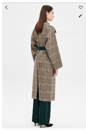 타임 time 벨티트 체크 트렌치 코트 프리사이즈 정품--1