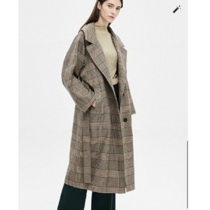 타임 time 벨티트 체크 트렌치 코트 프리사이즈 정품