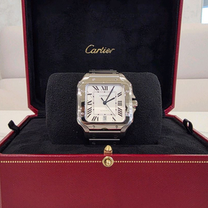 까르띠에 산토스 라지 스틸 가죽줄포함