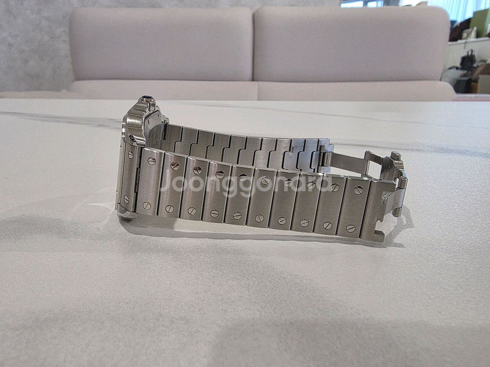 까르띠에 산토스 라지 스틸 가죽줄포함--6