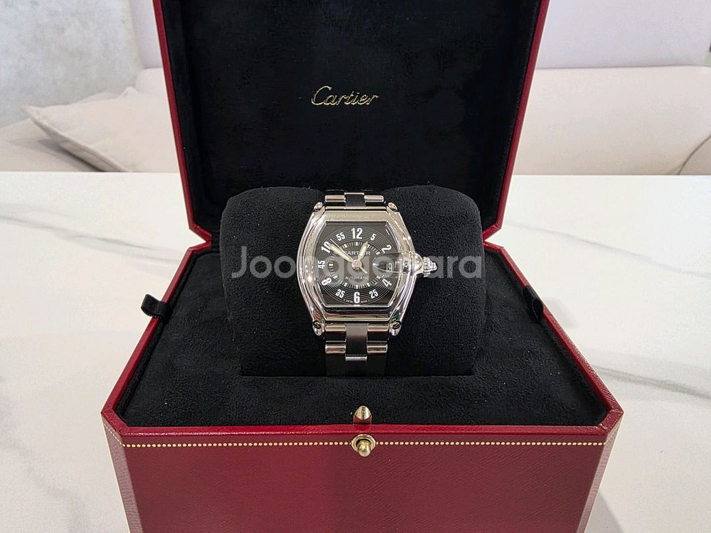 까르띠에 로드스터 라지 블랙 스틸--1