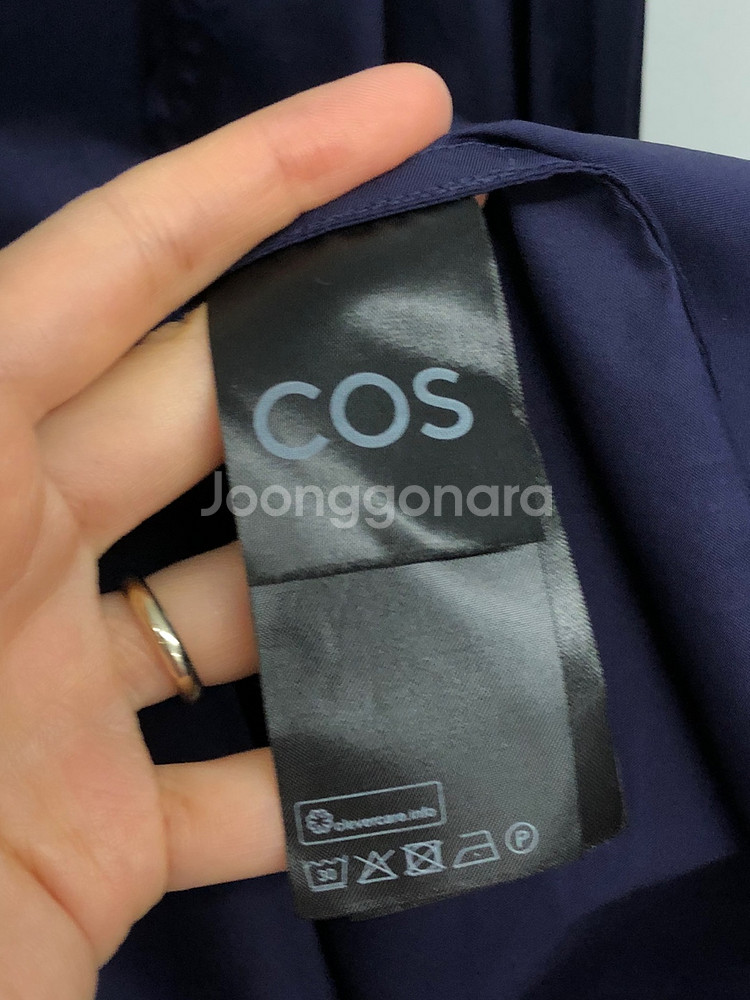 코스 개더 슬리브 미니 셔츠 원피스 34사이즈--5