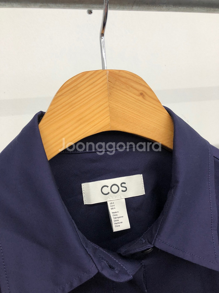 코스 개더 슬리브 미니 셔츠 원피스 34사이즈--3