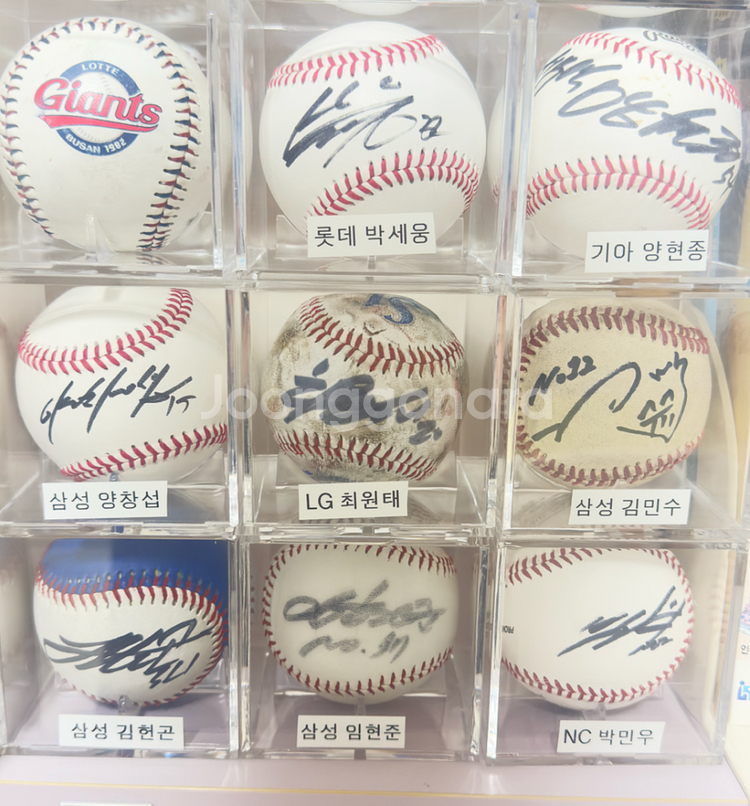 프로야구 선수 사인볼(케이스 포함)--0