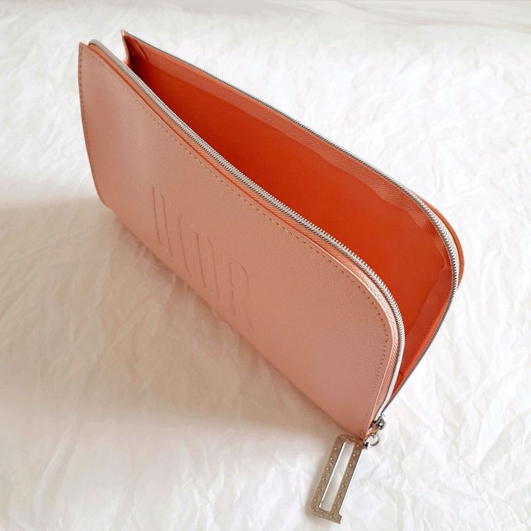 디올 핑크 플랫 파우치 클러치 디올지갑--1