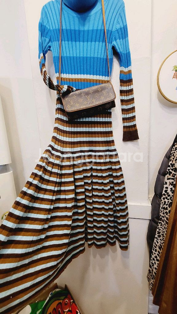 SJSJ 터틀 골지 니트 원피스--0