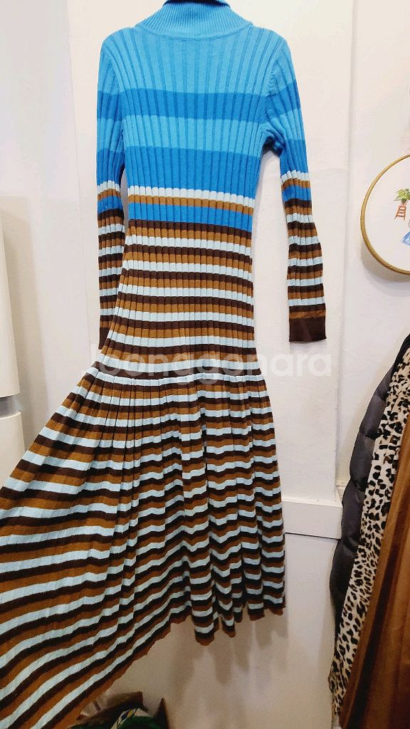 SJSJ 터틀 골지 니트 원피스--5