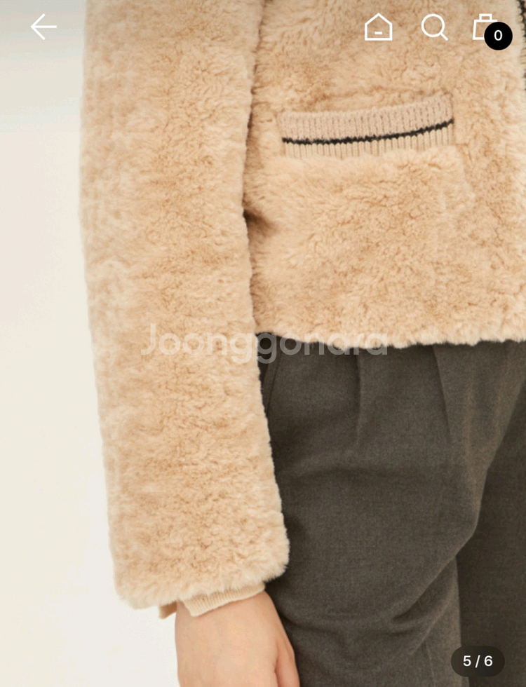 시슬리 니트배색 페이크퍼 자켓 55사이즈--3