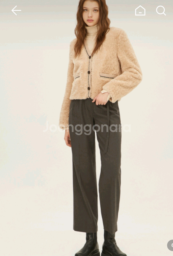 시슬리 니트배색 페이크퍼 자켓 55사이즈--4