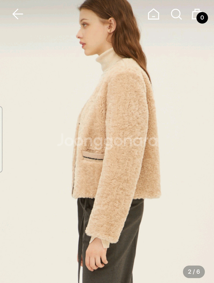 시슬리 니트배색 페이크퍼 자켓 55사이즈--6