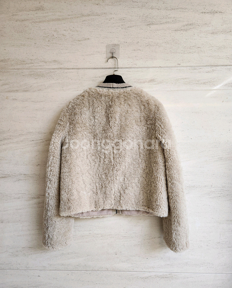 시슬리 니트배색 페이크퍼 자켓 55사이즈--8