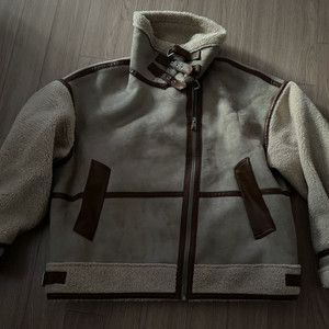 무스탕 자켓 새상품 베이지 브라운 자라 라지 품절대란 이미지