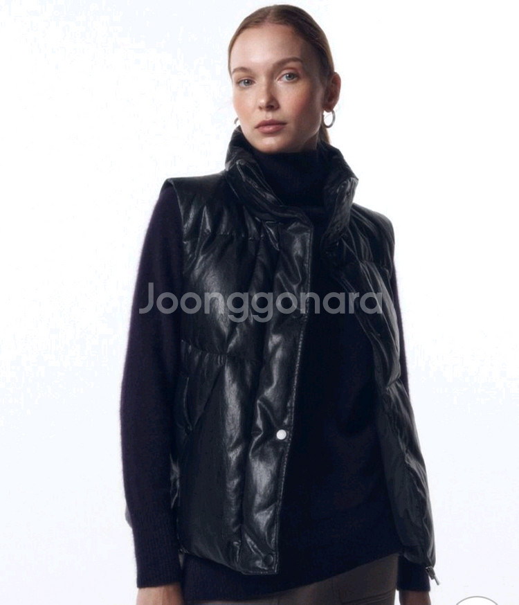 (베이지색상)셀렉샵에디션 레더 구스다운 베스트 55사이즈--2