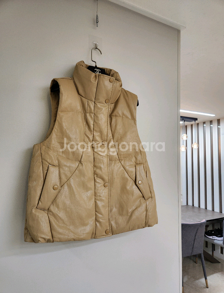 (베이지색상)셀렉샵에디션 레더 구스다운 베스트 55사이즈--7