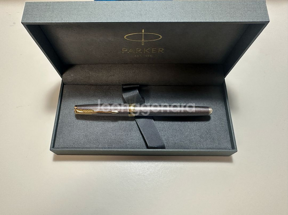 파카 소네트 실버치즐 18k F촉 만년필--0