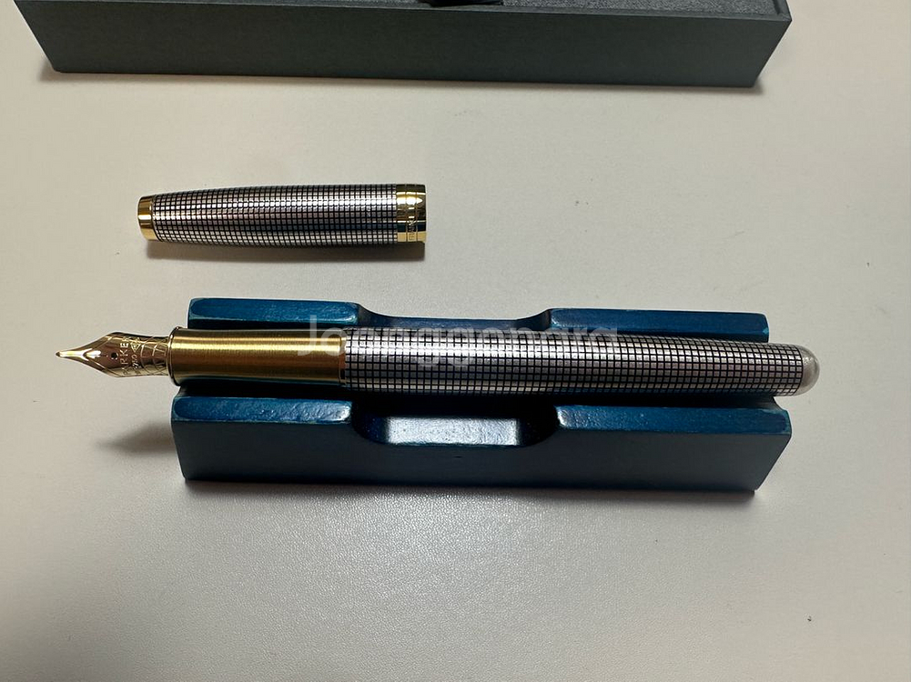 파카 소네트 실버치즐 18k F촉 만년필--2