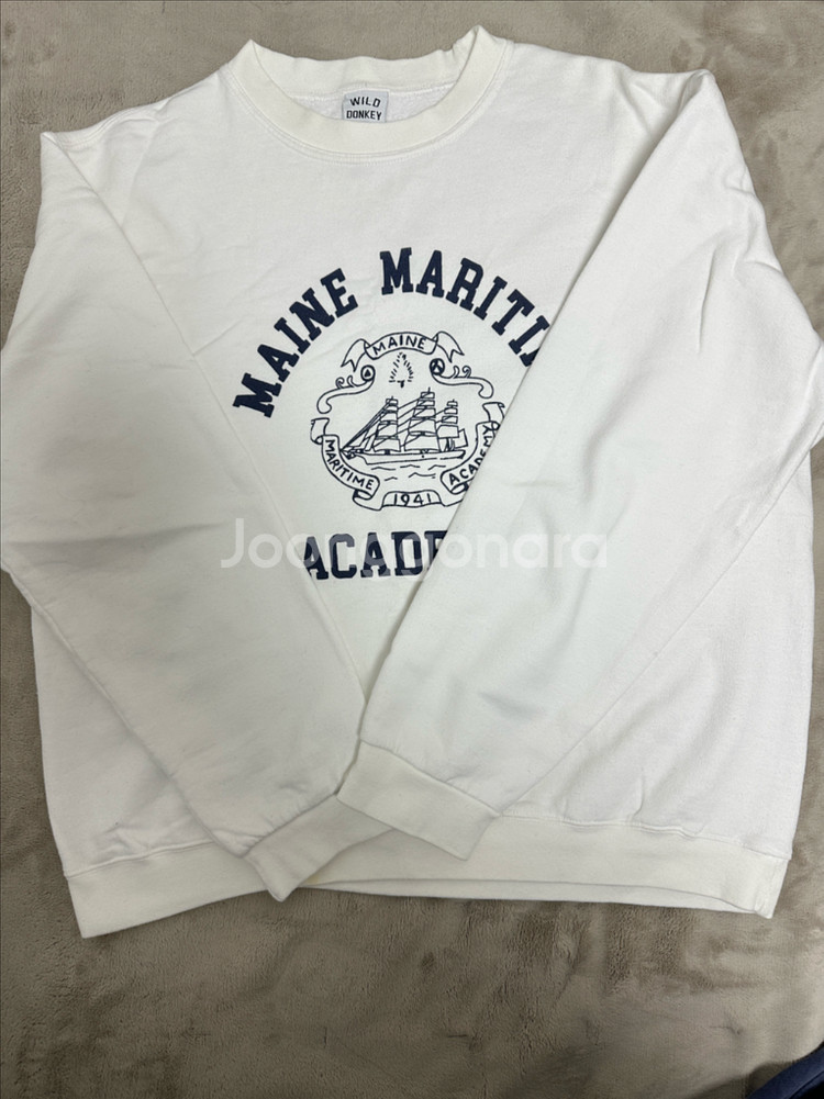 와일드 동키 화이트 기모 맨투맨--0