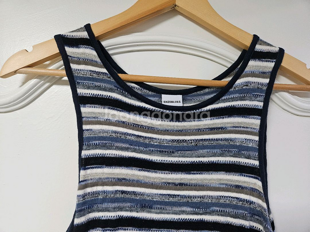 엔조블루스 스트라이프 니트 나시 롱원피스 치마 편의점 반값 택포 25000원--1