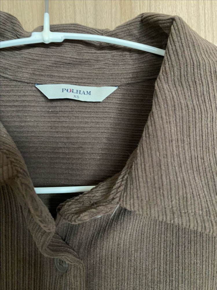 폴햄 코듀로이 셔츠 원피스 브라운 XS (77사이즈, 임부복 가능)--3