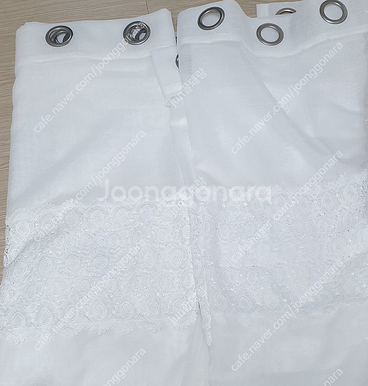 레이스 커튼 슈퍼특대형 침실 거실 커튼 꽃집게 타이백 세트--9