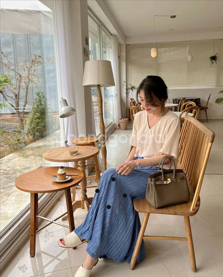 리리앤코 노먼드 밴딩 머메이드 플리츠 롱 스커트 프리사이즈 빅사이즈--1