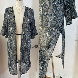 시스루 쉬폰 롱가디건 에스닉풍 이미지