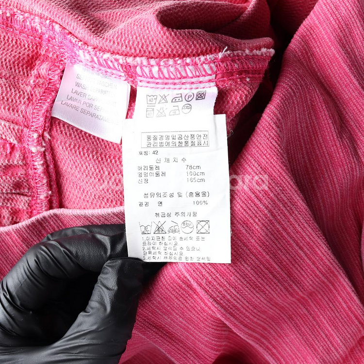 [L]오일릴리 핫핑크 카고 포켓 플리츠 미디 데님 스커트 청치마--5