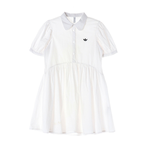 [XS]아디다스 화이트 로고 반팔 테리 퍼피 퍼프 미니 셔츠원피스