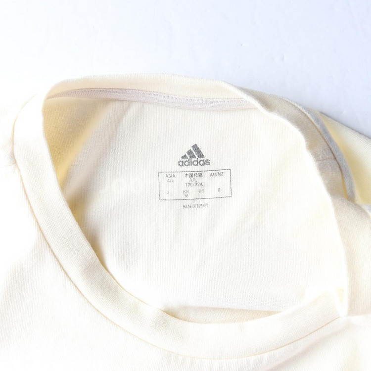 [M]아디다스 라이트옐로우 하트 로고 낙서 반팔 롱 티셔츠 원피스--4