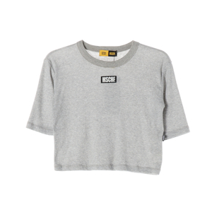 (새상품)[S]미스치프 그레이 로고 반팔 크롭 티셔츠