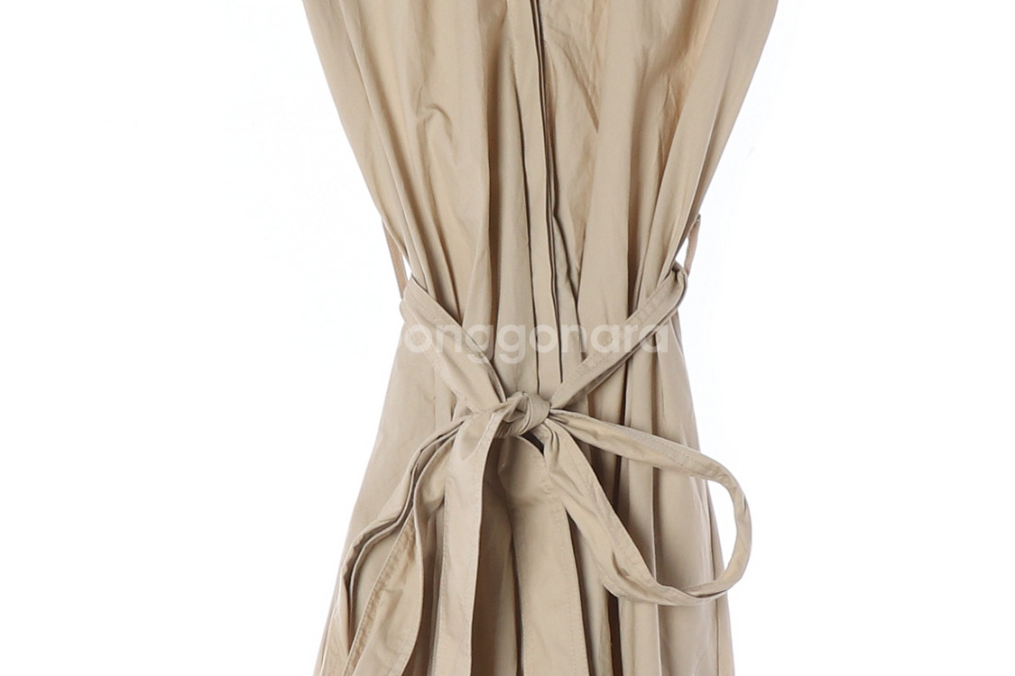 [S]자라 베이지 민소매 롱 플레어 원피스 드레스--3