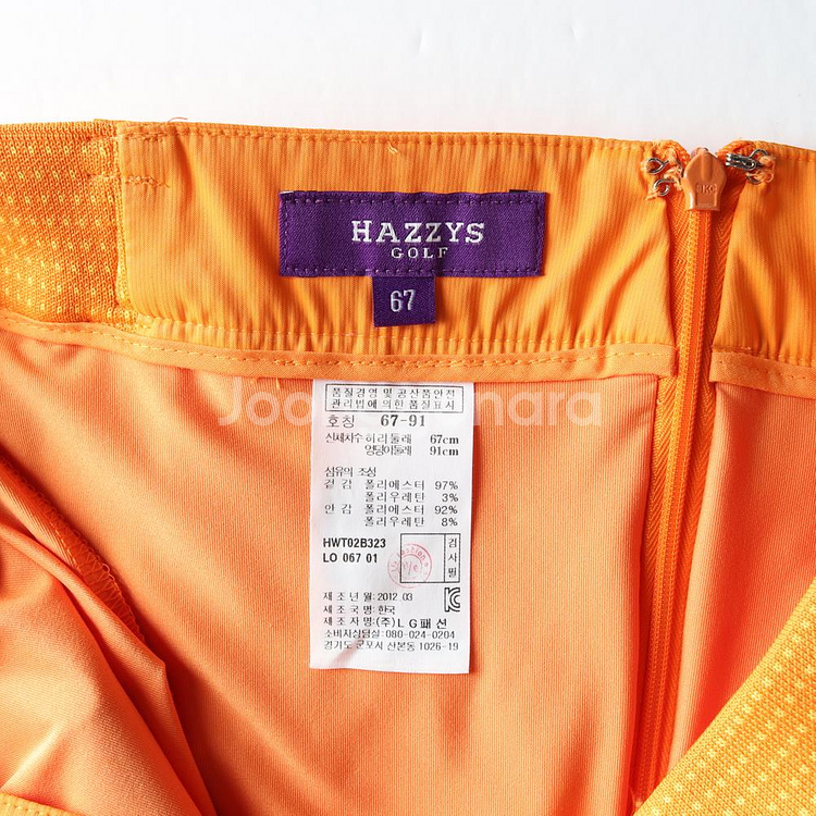 [S]헤지스 골프 오렌지 플리츠 미니 스커트 치마--4
