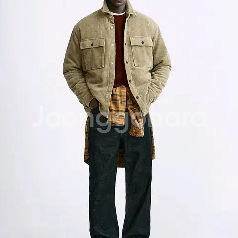 L) 자라 코듀로이 퀄팅 오버셔츠 셔츠형자켓 dnwr 1063 400--2