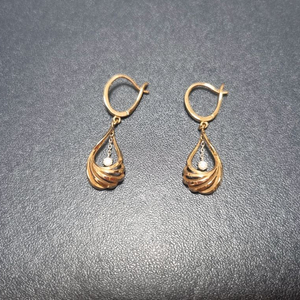 18k 물방울 다이아귀걸이(골든듀)