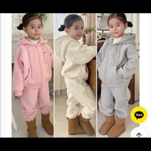 유아동 양기모 빅후드 집업 상하세트 핑크 m