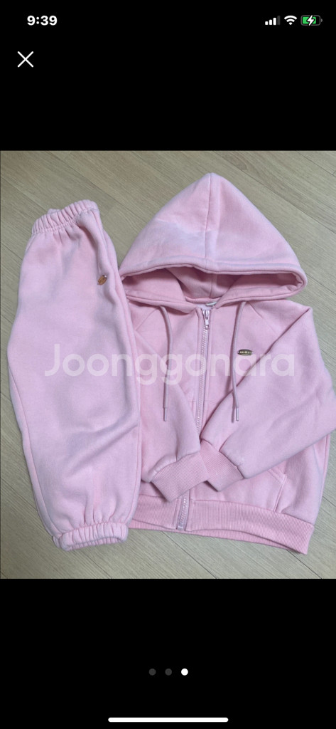 유아동 양기모 빅후드 집업 상하세트 핑크 m--2