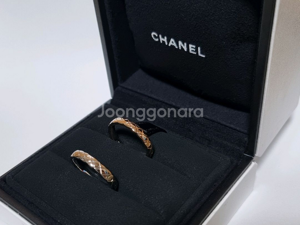 샤넬 코코크러쉬 미니 화이트골드 55호 반지--0