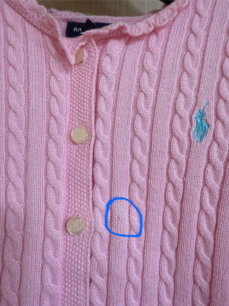 [오염 있음] 폴로 랄프로렌 여아 가디건(6) 판매합니다.--6