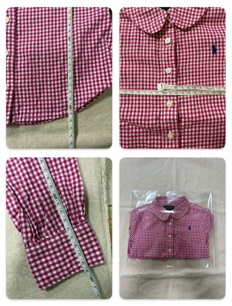 [미착용] 폴로 랄프로렌 여아 깅엄체크 셔츠(5) 판매합니다.--6