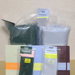 (블랭킷 다이어리 양말) 스타벅스 프리퀀시 MSGM 담요 블랭킷 다이어리 양말 비닐미개봉 새상품
