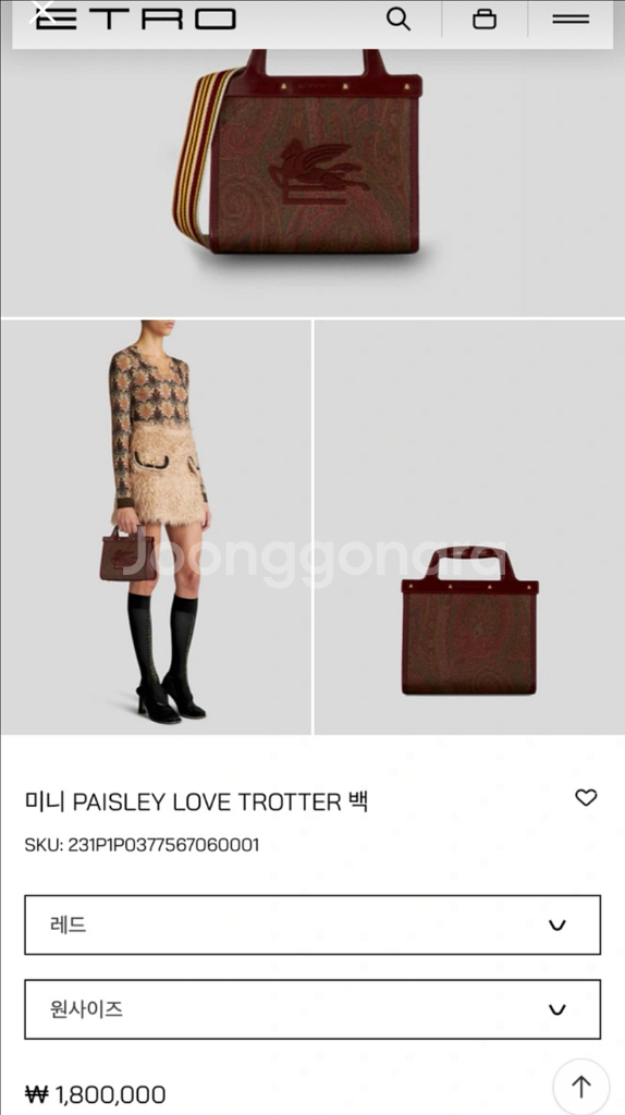 에트로 신상 토트백 정품--5