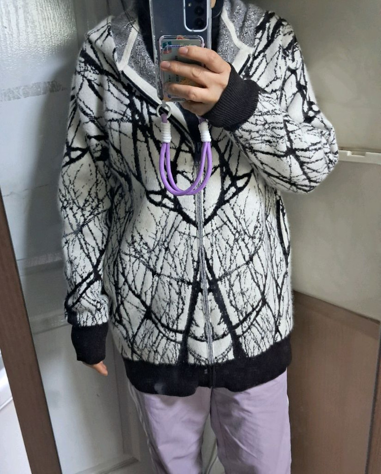 에리카카발리니 앙고라 후드집업 가디건 S(55~66)거의 새제품--9