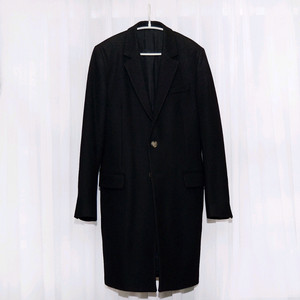 아미 (ami) 블랙 퓨어울 클래식 싱글 코트 (48 / 95-100)