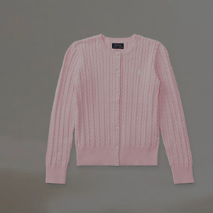 QR폴로 랄프로렌 여아용 케이블 니트 가디건