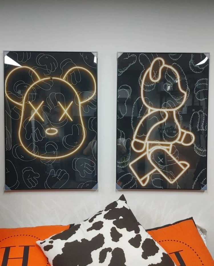 베어브릭 피규어 대형 곰 그림 액자 인테리어 소품 인형 이미지