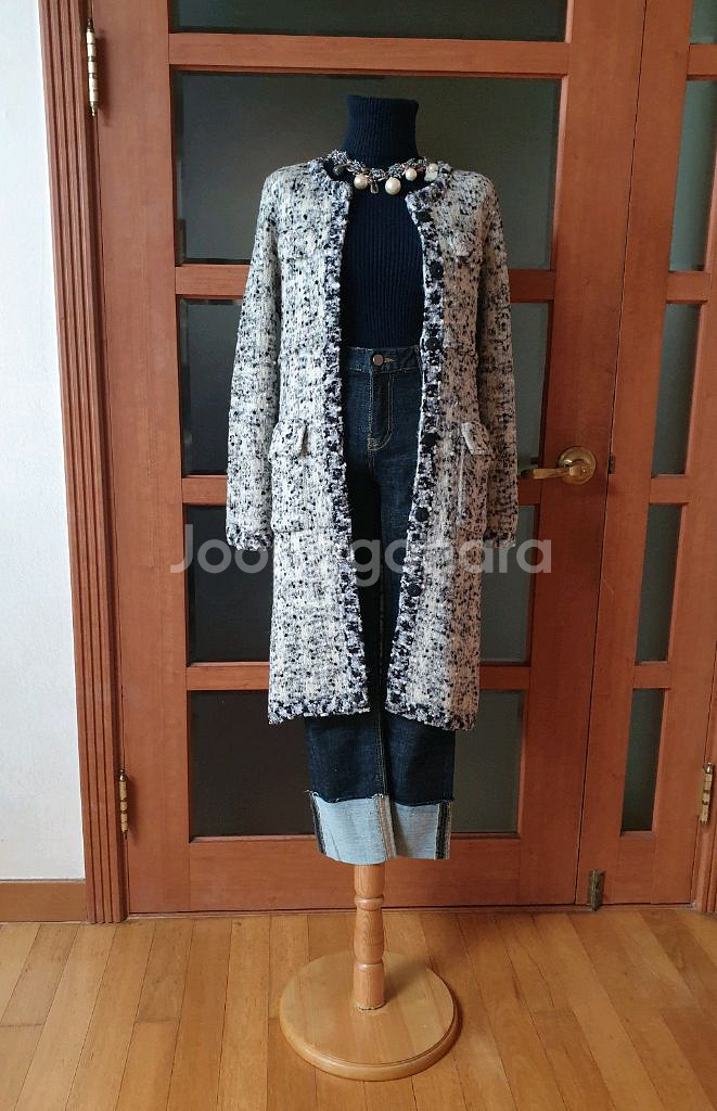 (새제품)트위드 니트자켓+골지니트원피스--1