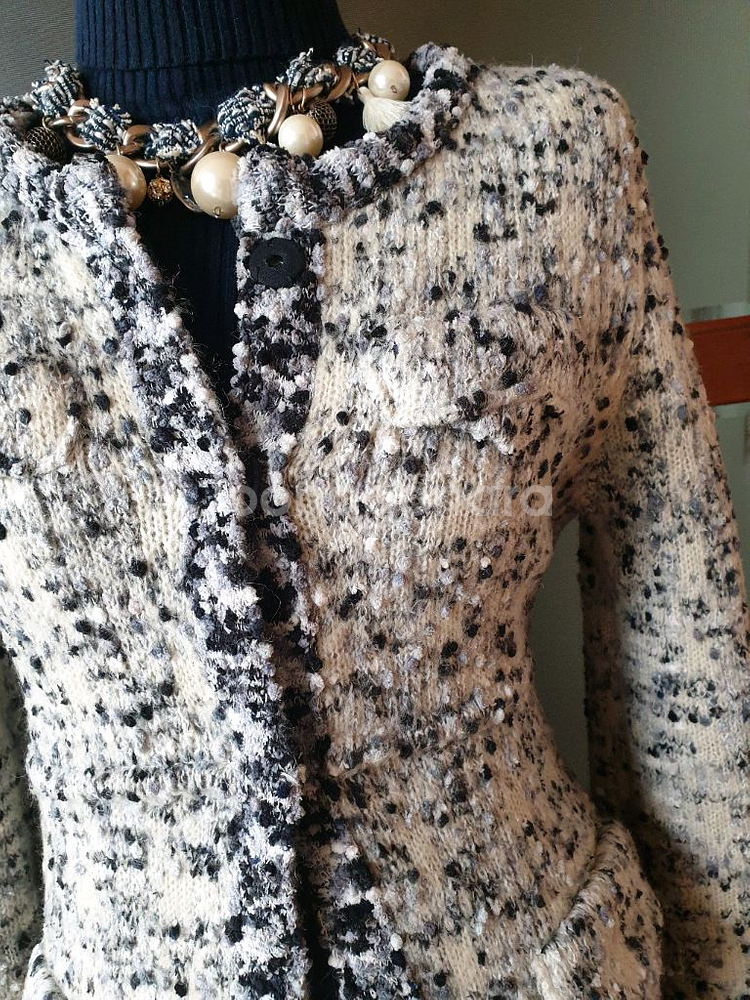 (새제품)트위드 니트자켓+골지니트원피스--8